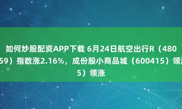 如何炒股配资APP下载 6月24日航空出行R（480059）指数涨2.16%，成份股小商品城（600415）领涨