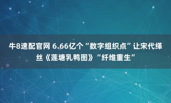 牛8速配官网 6.66亿个“数字组织点”让宋代缂丝《莲塘乳鸭图》“纤维重生”