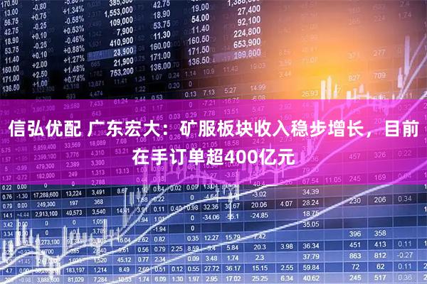 信弘优配 广东宏大：矿服板块收入稳步增长，目前在手订单超400亿元